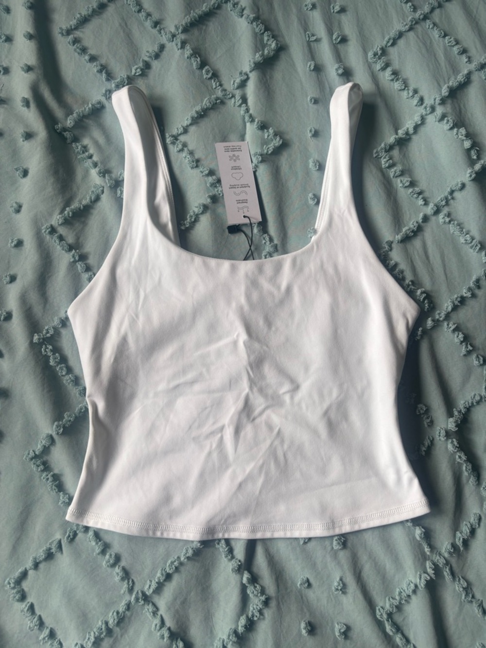 Garage White Scoop Neck Crop Tank